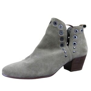 Sam Edelman‎ Rubin Women's 6.5 Olive Suede Grommet Ankle Boots Low Block Heel
